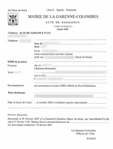 Exemple de traduction assermentée d’acte de naissance signée et cachetée – Docutrad